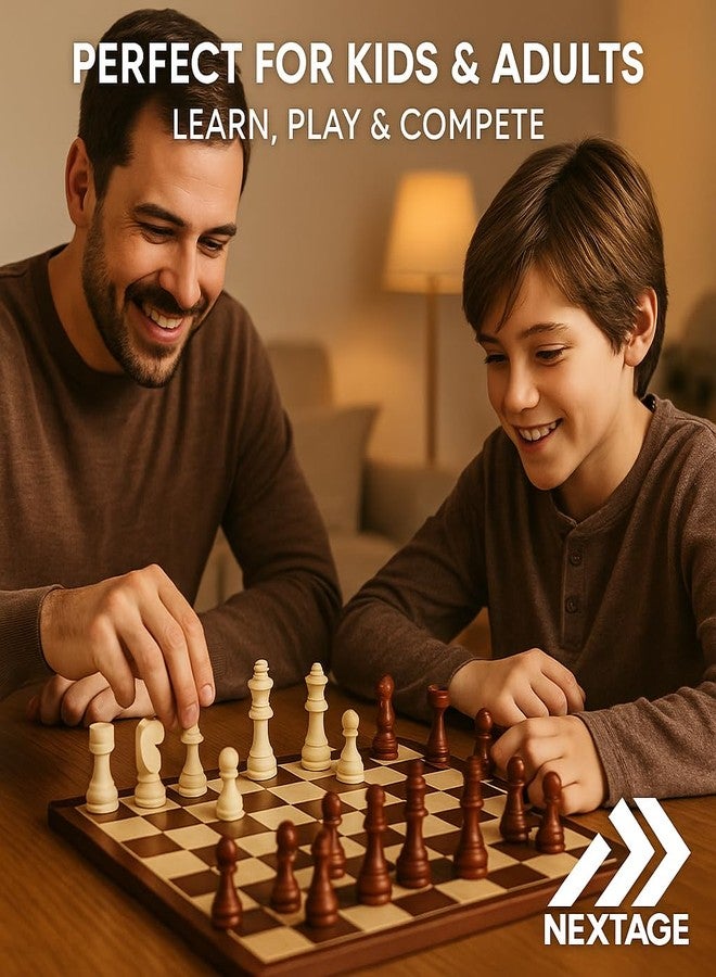 Nextage 32-Piece Wooden Chess Coins Set | Classic Imported Wooden Goti for Chess Board | 5.8 cm King Size | Lightweight Durable Chess Accessories for Kids & Adults - Image 5